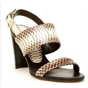 STUART WEITZMAN Bander Roccia Mali Python Slingback Sandals Size 35